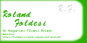 roland foldesi business card
